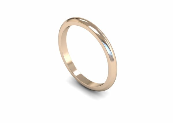 9ct Rose Gold 2mm D Shape Medium Ring