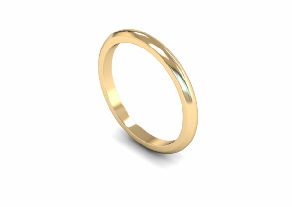 9ct Yellow Gold 2mm D Shape Medium Ring