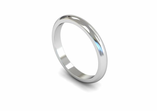 Platinum 2.5mm D Shape Medium Ring