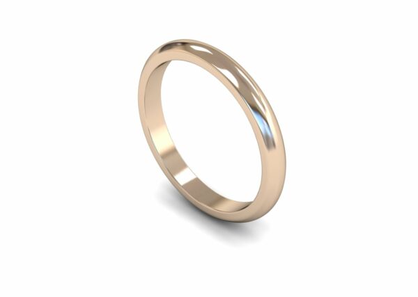 9ct Rose Gold 2.5mm D Shape Medium Ring