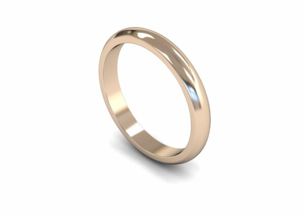 9ct Rose Gold 3mm D Shape Medium Ring