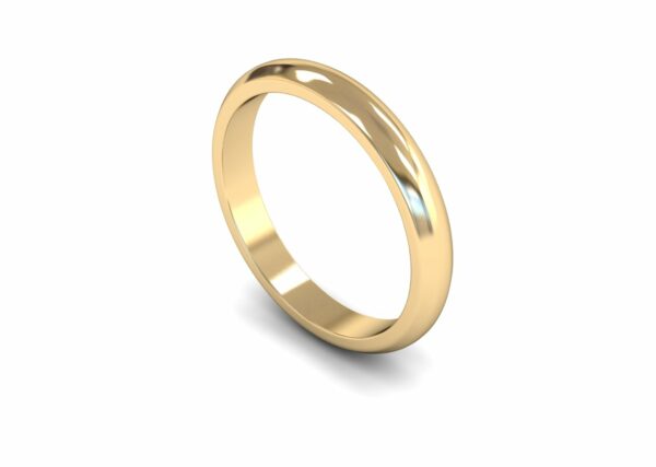 9ct Yellow Gold 3mm D Shape Medium Ring