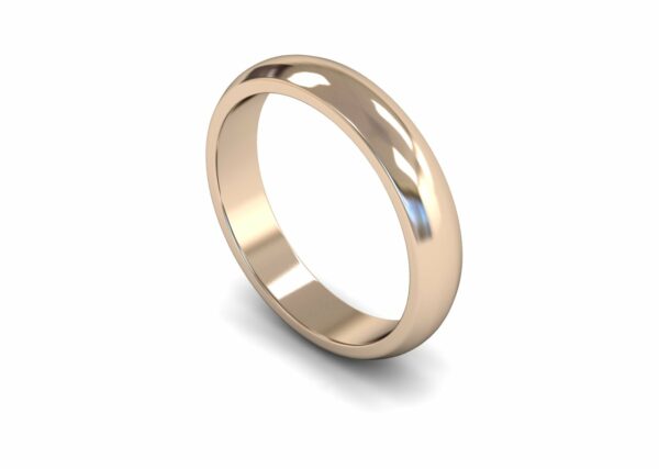 9ct Rose Gold 4mm D Shape Medium Ring