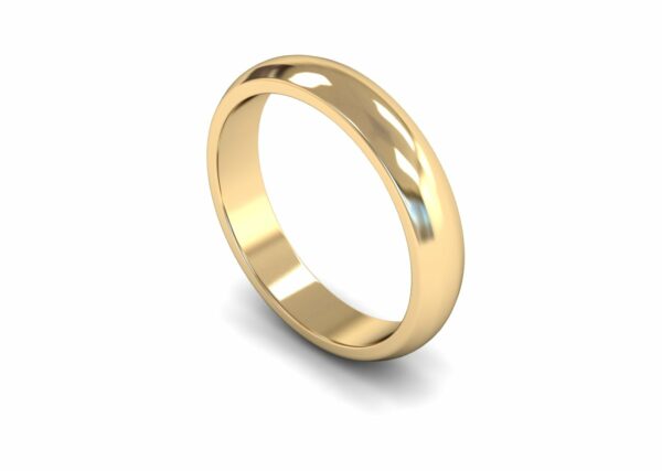 9ct Yellow Gold 4mm D Shape Medium Ring