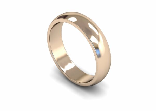 9ct Rose Gold 5mm D Shape Medium Ring