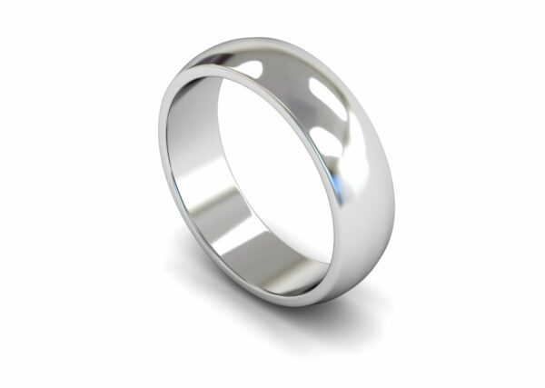 Platinum 6mm D Shape Medium Ring