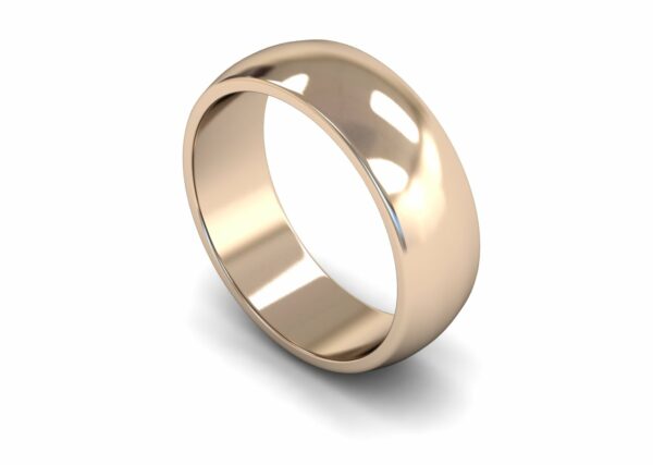 9ct Rose Gold 7mm D Shape Medium Ring