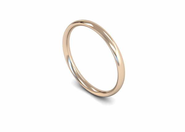 9ct Rose Gold 2mm Traditional Court Light Ring