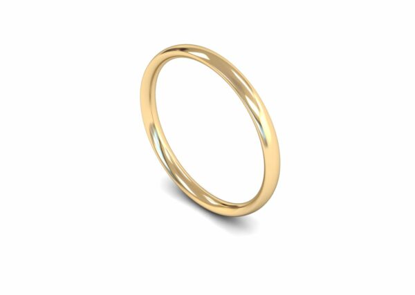 9ct Yellow Gold 2mm Traditional Court Light Ring