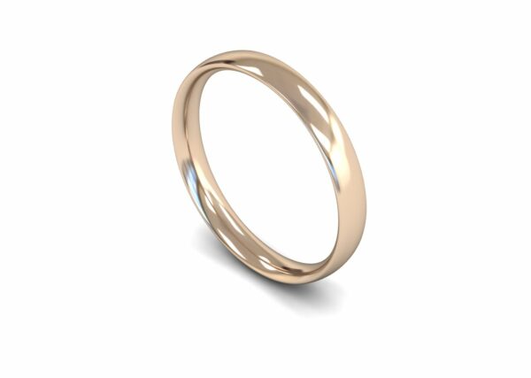 9ct Rose Gold 3mm Traditional Court Light Ring