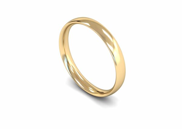 9ct Yellow Gold 3mm Traditional Court Light Ring