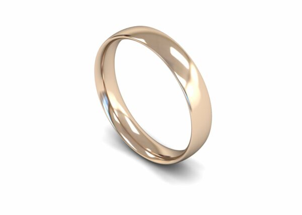 9ct Rose Gold 4mm Traditional Court Light Ring