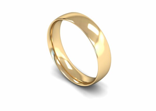 9ct Yellow Gold 5mm Traditional Court Light Ring