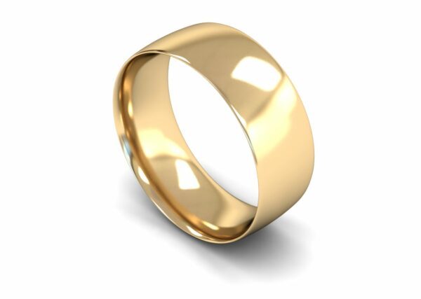 9ct Yellow Gold 8mm Traditional Court Light Ring