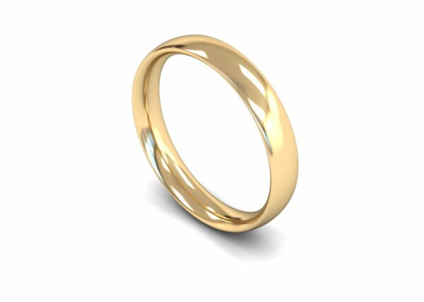 9ct Yellow Gold 4mm Traditional Court Medium Ring