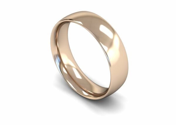 9ct Rose Gold 6mm Traditional Court Medium Ring