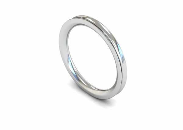 Platinum 2mm Concave Heavy Ring