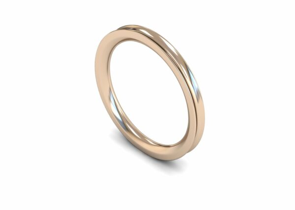 9ct Rose Gold 2mm Concave Heavy Ring