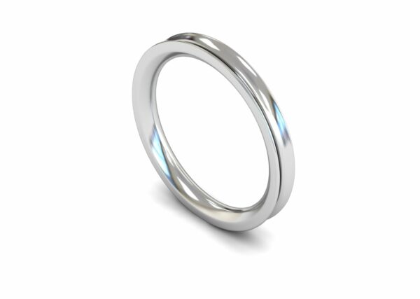 Platinum 2.5mm Concave Heavy Ring