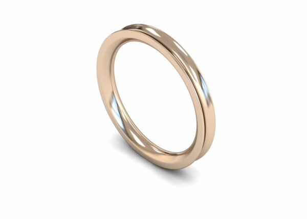 9ct Rose Gold 2.5mm Concave Heavy Ring