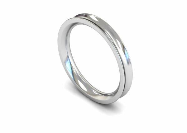Platinum 3mm Concave Heavy Ring