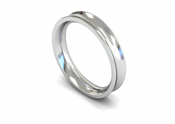 Platinum 4mm Concave Heavy Ring