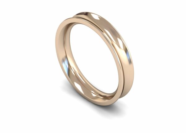 9ct Rose Gold 4mm Concave Heavy Ring