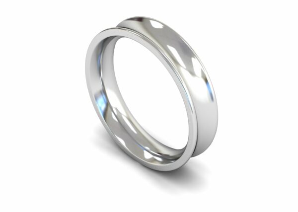 Platinum 5mm Concave Heavy Ring