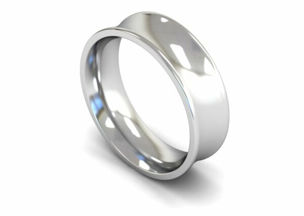 Platinum 7mm Concave Heavy Ring