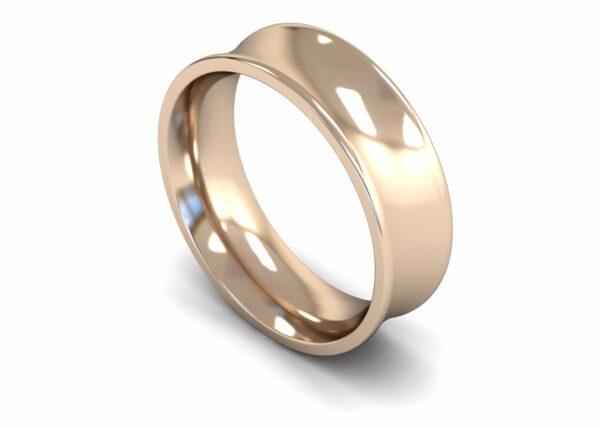 9ct Rose Gold 7mm Concave Heavy Ring