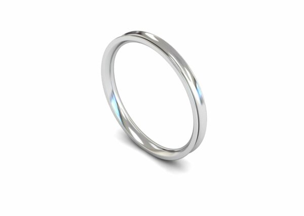 Platinum 2mm Concave Light Ring