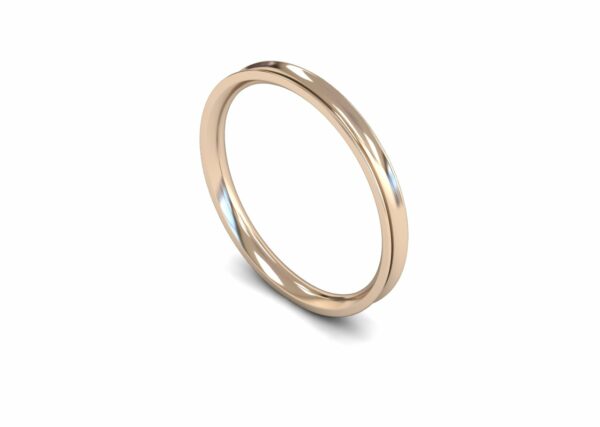 9ct Rose Gold 2mm Concave Light Ring