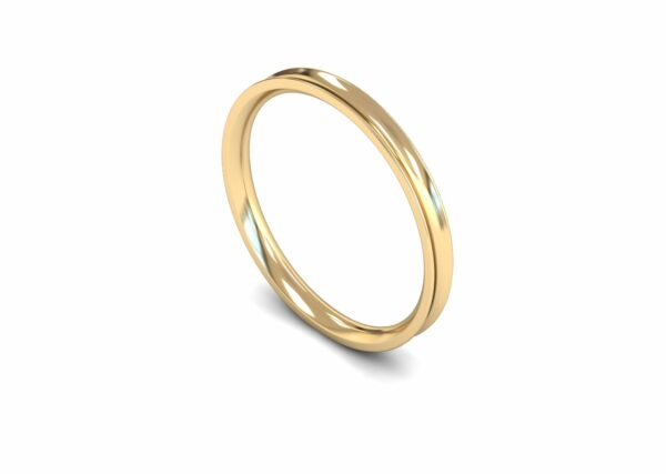 9ct Yellow Gold 2mm Concave Light Ring