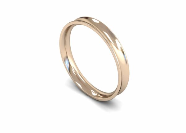 9ct Rose Gold 3mm Concave Light Ring