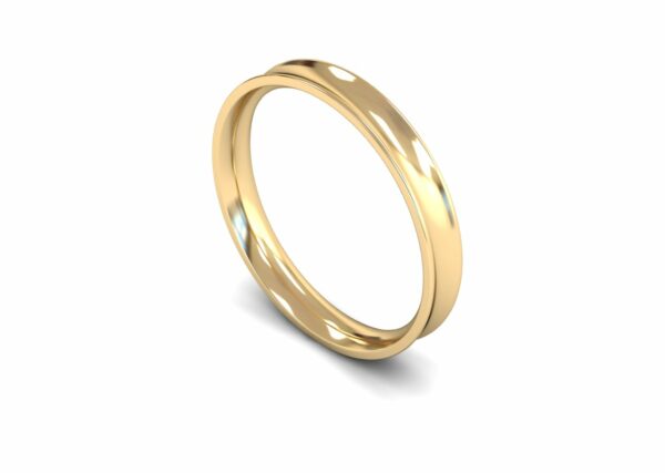 9ct Yellow Gold 3mm Concave Light Ring