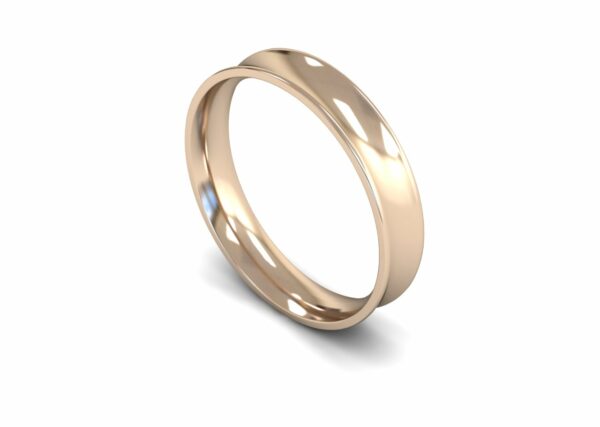 9ct Rose Gold 4mm Concave Light Ring