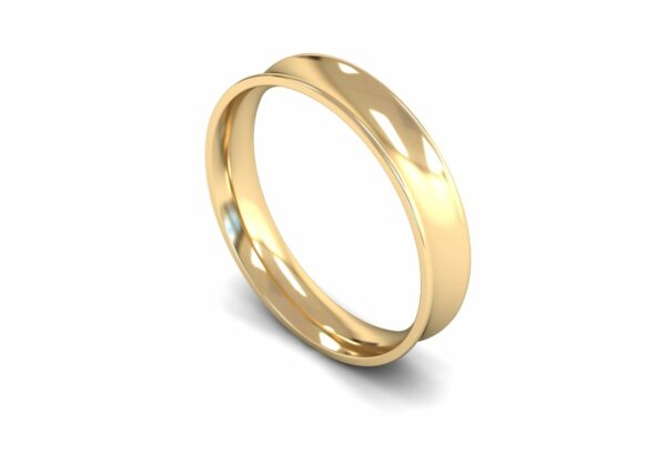 9ct Yellow Gold 4mm Concave Light Ring