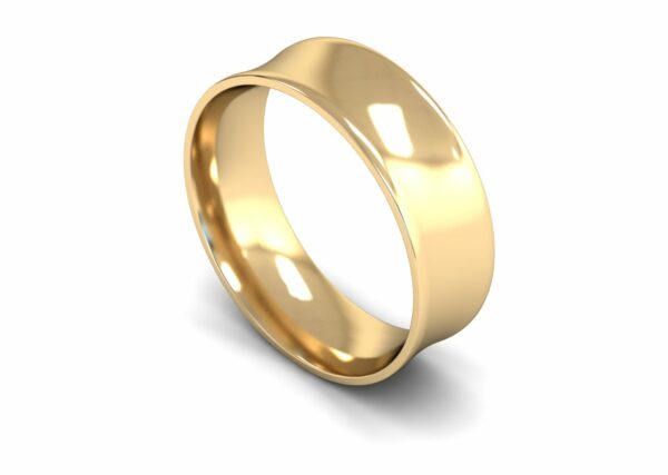 9ct Yellow Gold 7mm Concave Light Ring