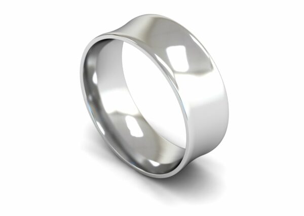 Platinum 8mm Concave Light Ring