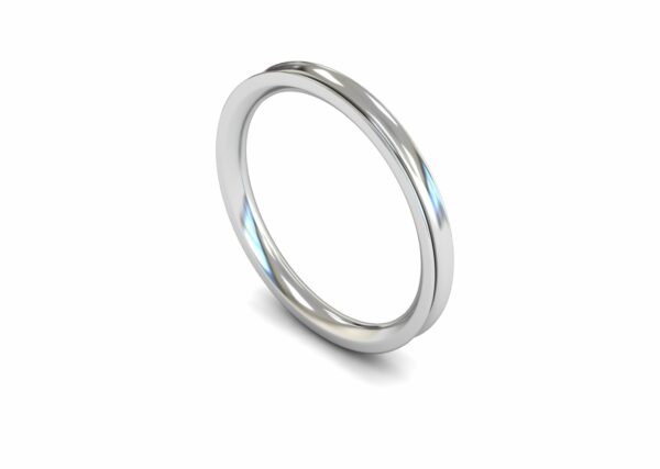 Platinum 2mm Concave Medium Ring