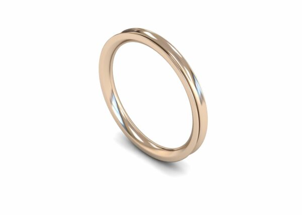 9ct Rose Gold 2mm Concave Medium Ring