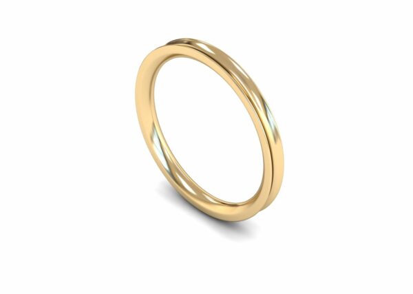 9ct Yellow Gold 2mm Concave Medium Ring