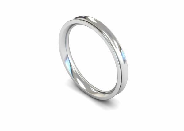 Platinum 2.5mm Concave Medium Ring
