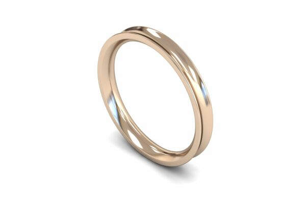 9ct Rose Gold 2.5mm Concave Medium Ring
