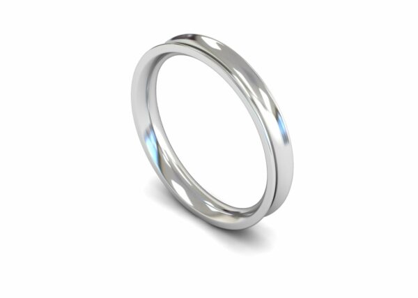 Platinum 3mm Concave Medium Ring