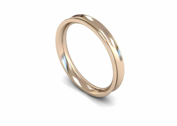 9ct Rose Gold 3mm Concave Medium Ring