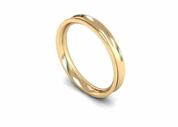 9ct Yellow Gold 3mm Concave Medium Ring
