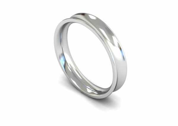 Platinum 4mm Concave Medium Ring