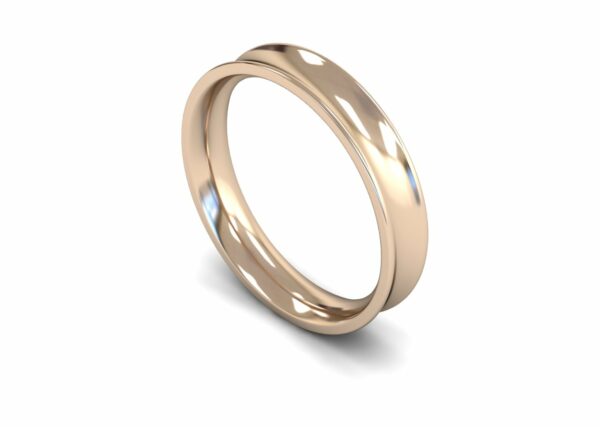9ct Rose Gold 4mm Concave Medium Ring