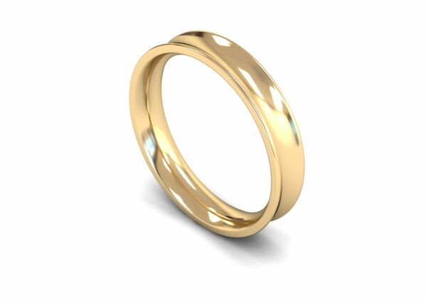 9ct Yellow Gold 4mm Concave Medium Ring